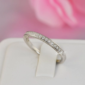 0.52ct Brilliant Cut Bridal Band Diamond Simulated 925 Sterling Silver Anniversary Rings SKU:00237 Stylish Token Urban Fit