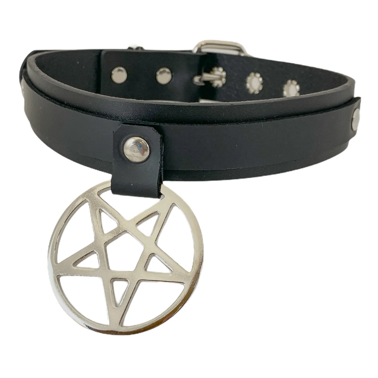 1 1/8" Wide Large Pentagram Choker
