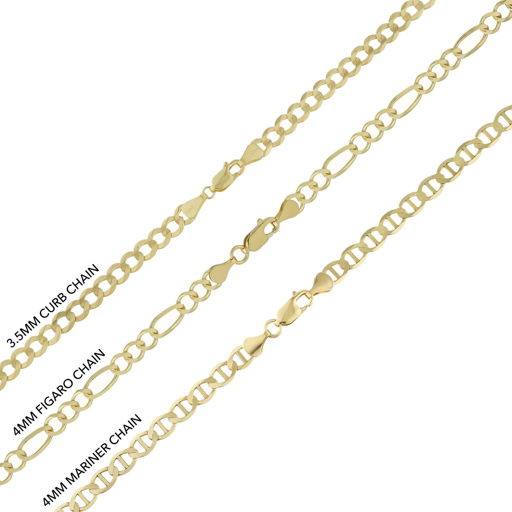 1 3/4" CZ Indian Chief Pendant & Chain Necklace Set 10K Yellow Gold