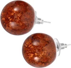 1 Pair Fashion Ball Ear Studs Resin Earrings for Women Minimalist Sensitive Ears Statement Jewelry for Daily Wear