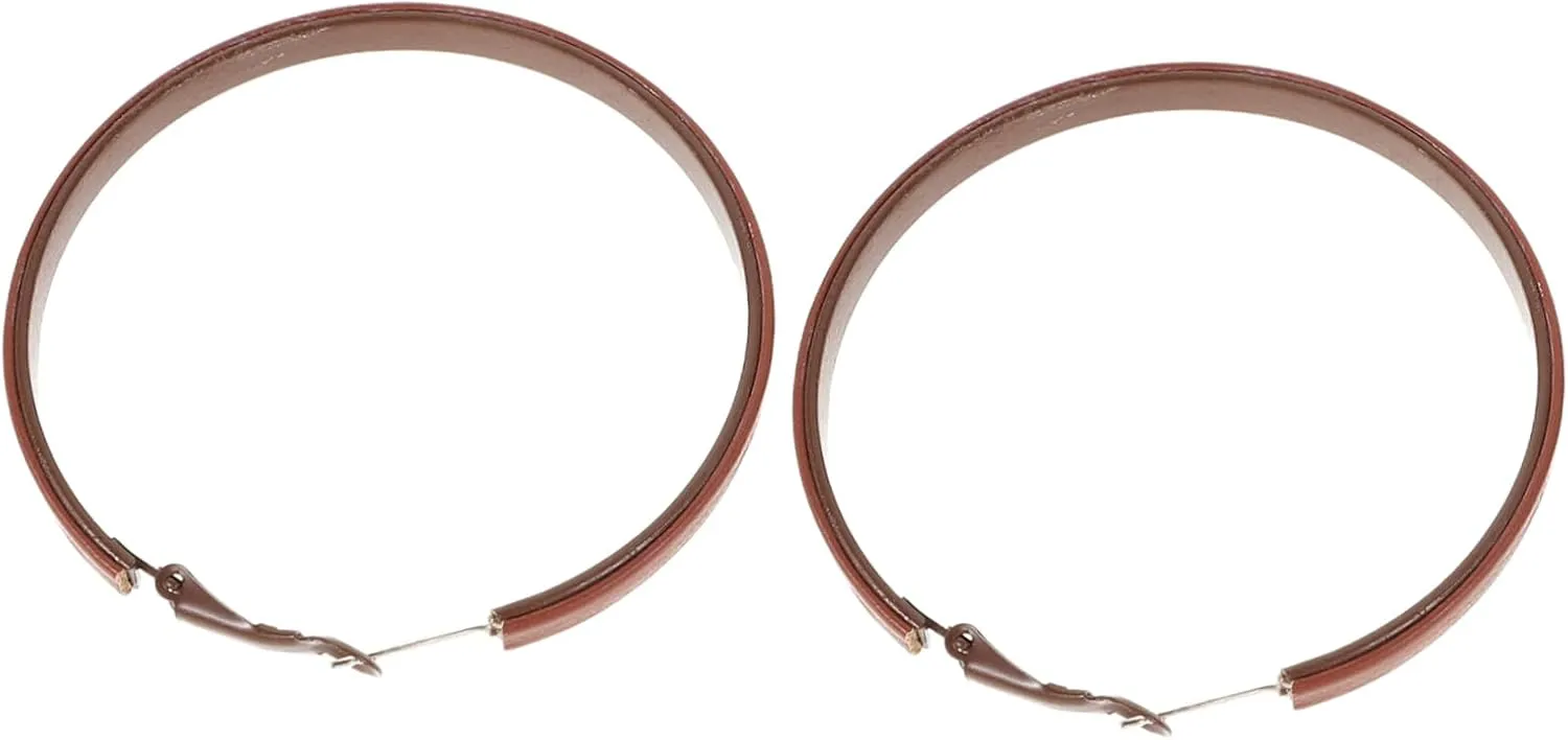 1 Pair Fashionable Brown Hoop Earrings for Women Unique Colorblocking Design Stylish Ear Hoops Versatile Accessories for Chic Outfits