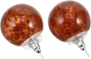 1 Pairs Resin Ball Earrings for Women Fashionable Minimalist Jewelry for Sensitive Ears Chic Everyday Wear High End Style and Glamorous Design