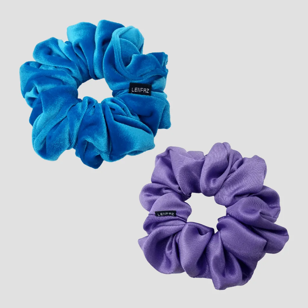 1 Velvet 1 Satin Silk Scrunchies Gift Set