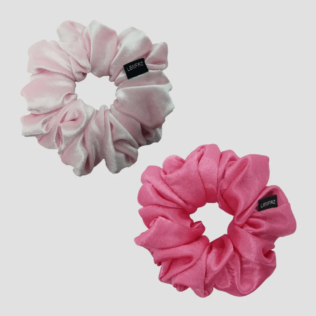 1 Velvet 1 Satin Silk Scrunchies Gift Set