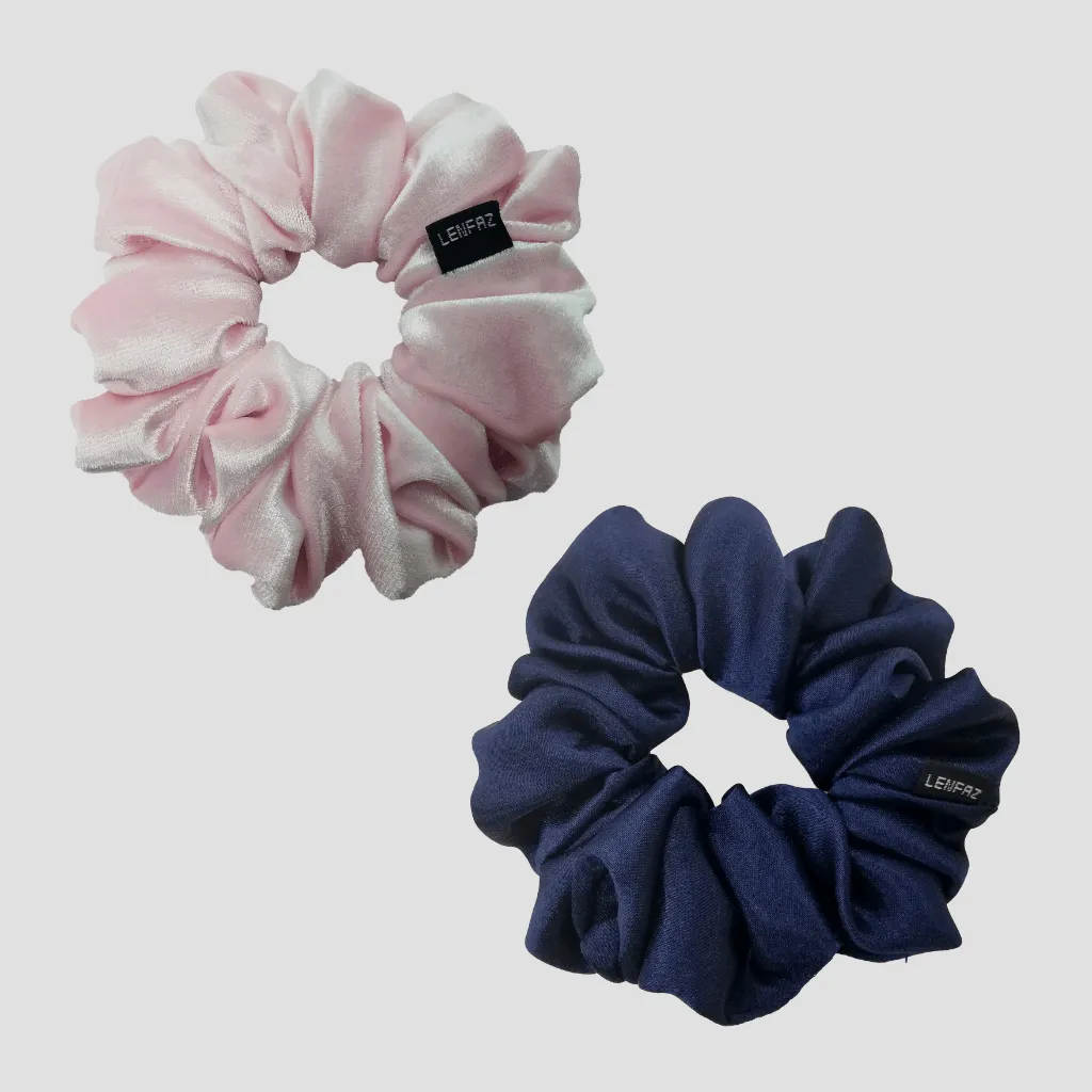 1 Velvet 1 Satin Silk Scrunchies Gift Set