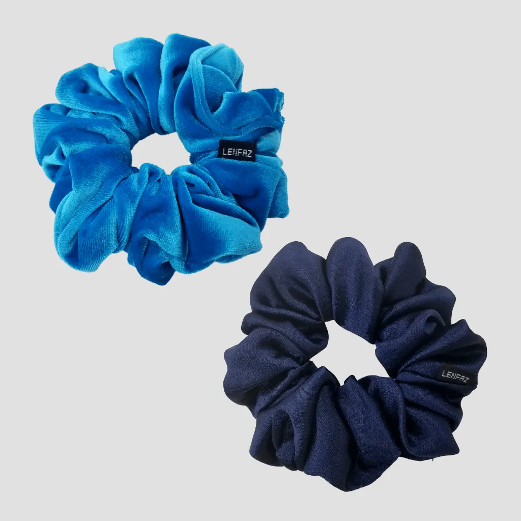 1 Velvet 1 Satin Silk Scrunchies Gift Set