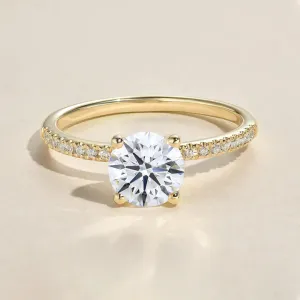 1.0-2.0ct Round Classic 4-Prong Solitaire Lab Grown Diamond Ring