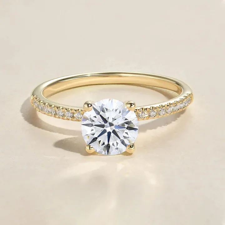 1.0-2.0ct Round Classic 4-Prong Solitaire Lab Grown Diamond Ring
