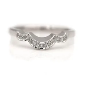.10 Ct Estate Contoured Diamond Stacking Band in 18K White Gold