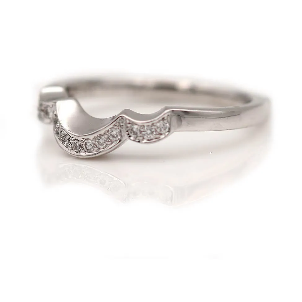.10 Ct Estate Contoured Diamond Stacking Band in 18K White Gold