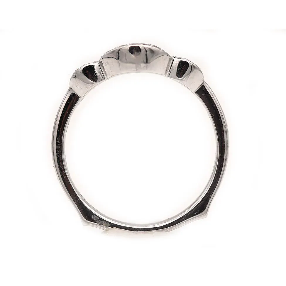 .10 Ct Estate Contoured Diamond Stacking Band in 18K White Gold