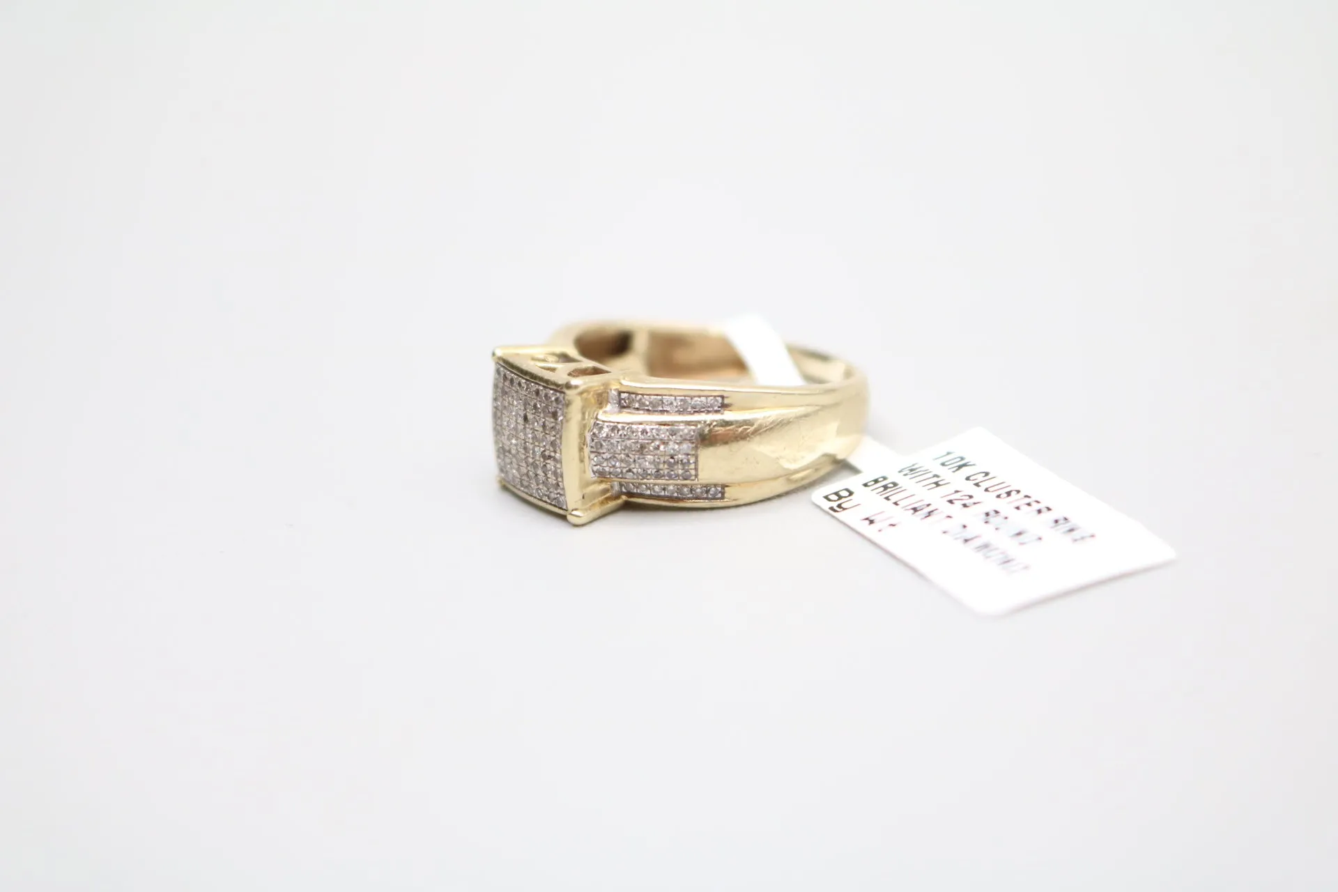 10-Karat Yellow Gold Fancy Diamond Promise Ring Size of 7