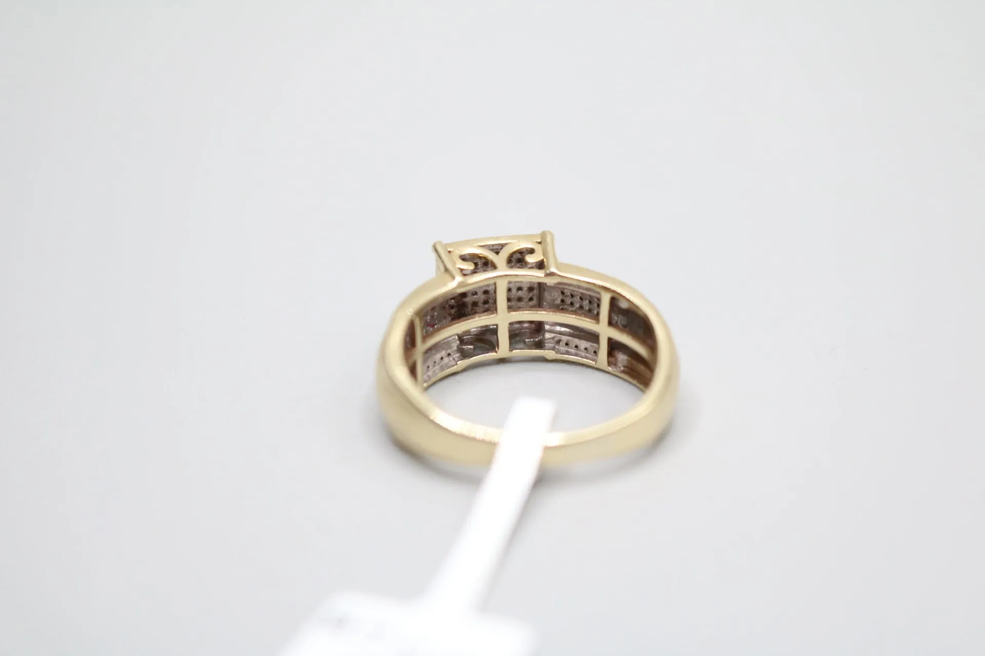10-Karat Yellow Gold Fancy Diamond Promise Ring Size of 7