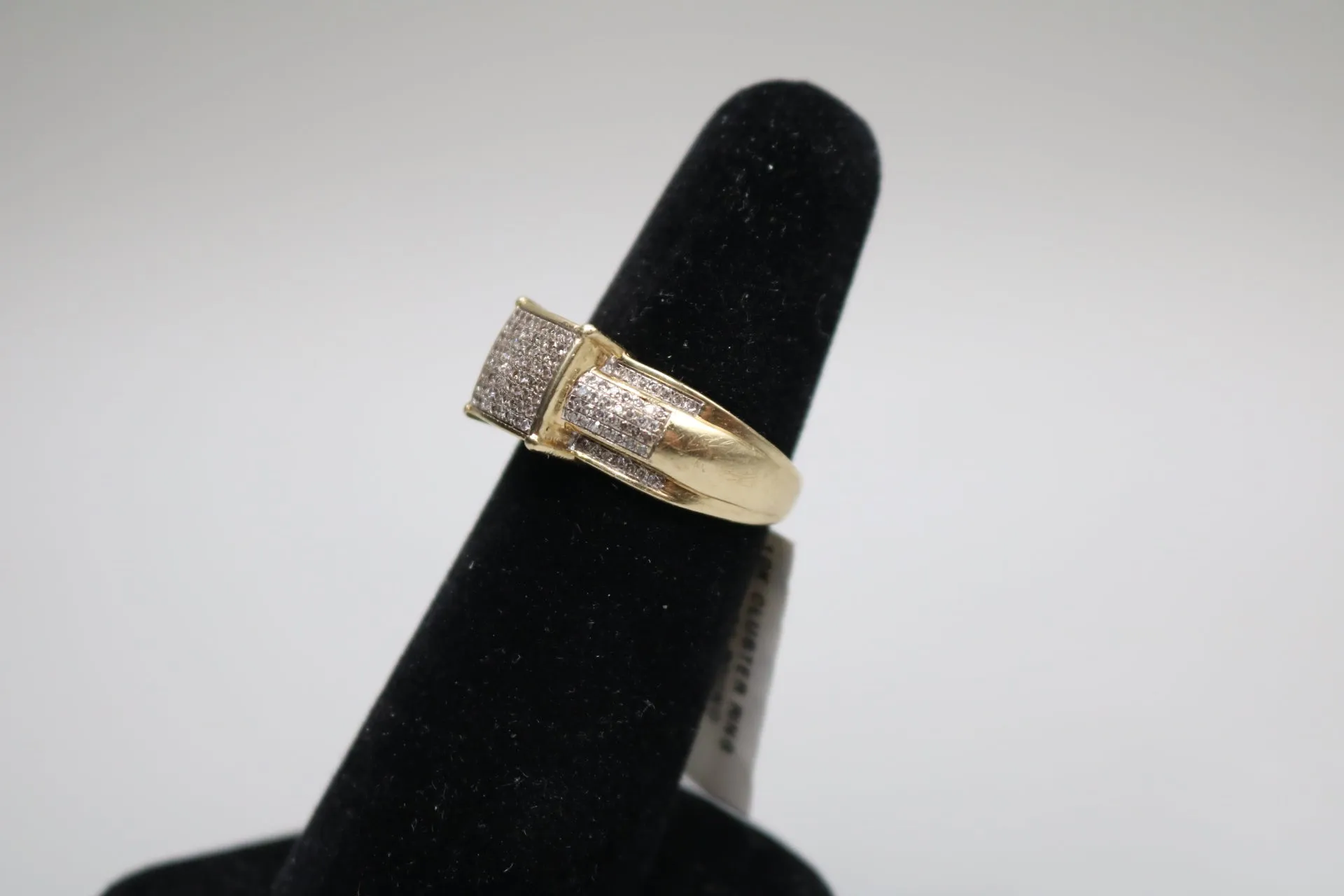 10-Karat Yellow Gold Fancy Diamond Promise Ring Size of 7