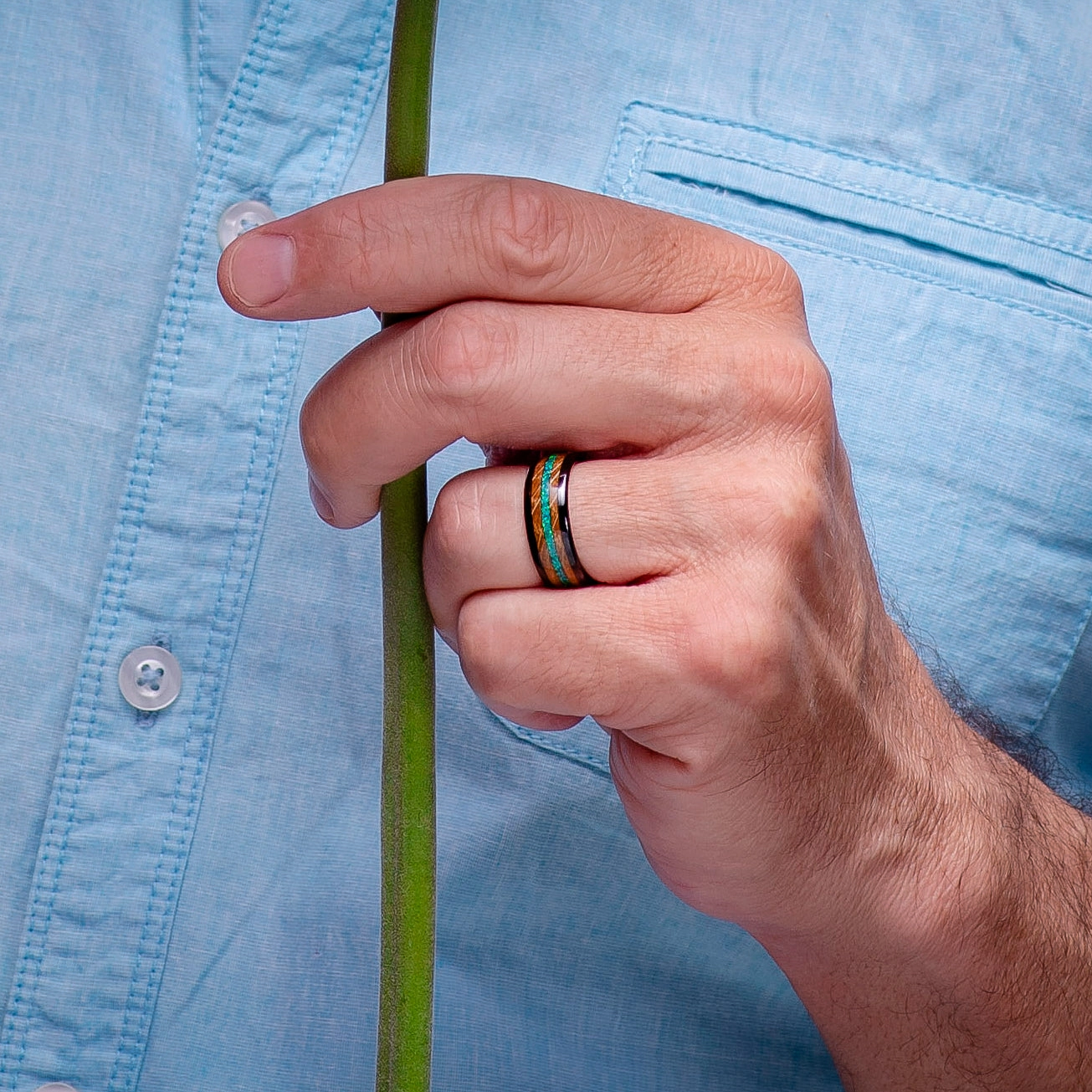 Affordable Adornment 100S JEWELRY Black Tungsten Rings For Men Whiskey Barrel & Green Opal Wedding Promise Engagement Band Size 6-16