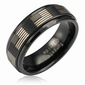 100S JEWELRY Black Tungsten Spinner Rings For Men Women American Flag Air Force Skull Dragon Design Wedding Band Promise Engagement Size 6-16 Contemporary Classic Branded Object