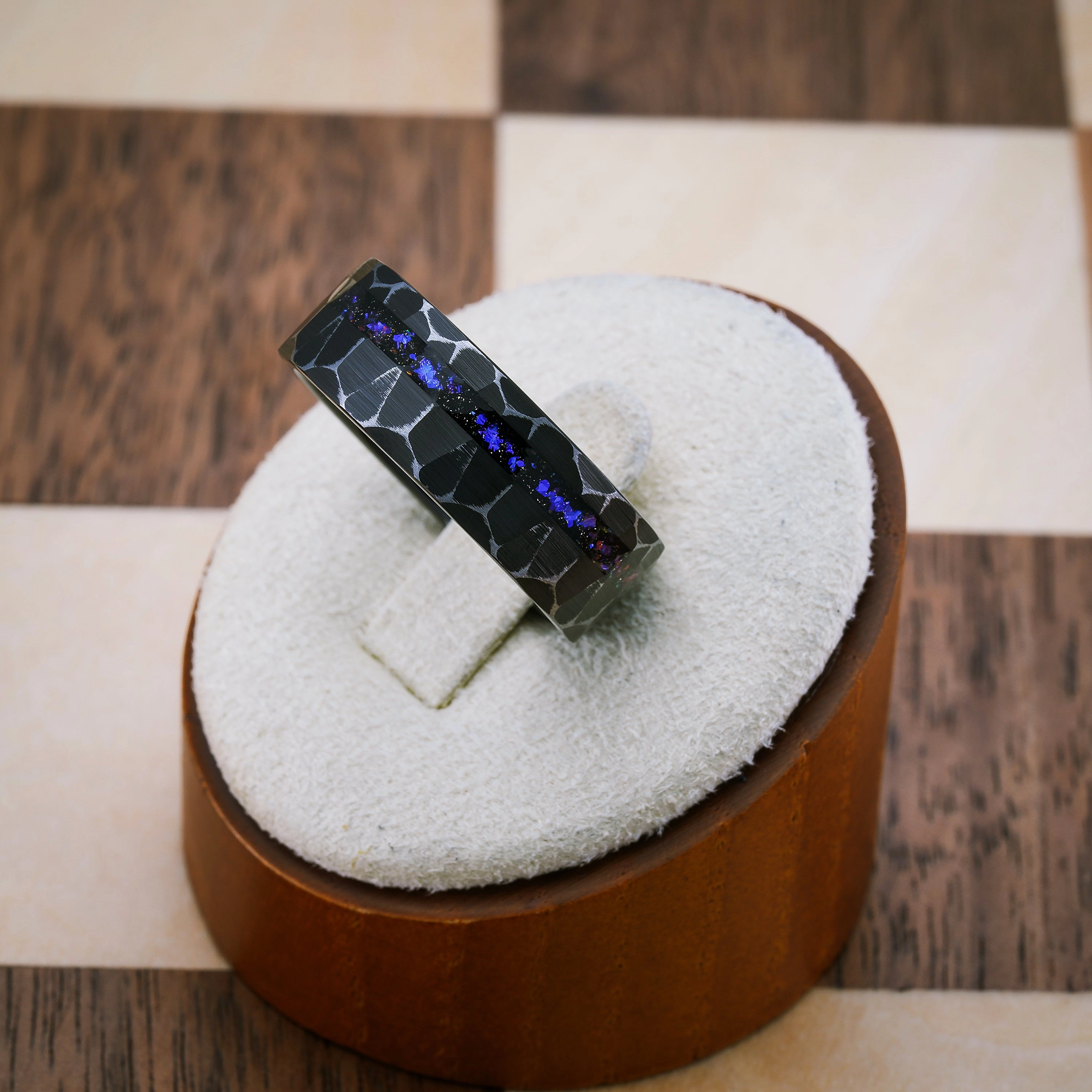 Affordable Article Neutral Tone 100S JEWELRY Men's Rustic Black Tungsten Ring with Orion Nebula Galaxy Design Hammered Finish Wedding and Engagement Band Sizes 6-16