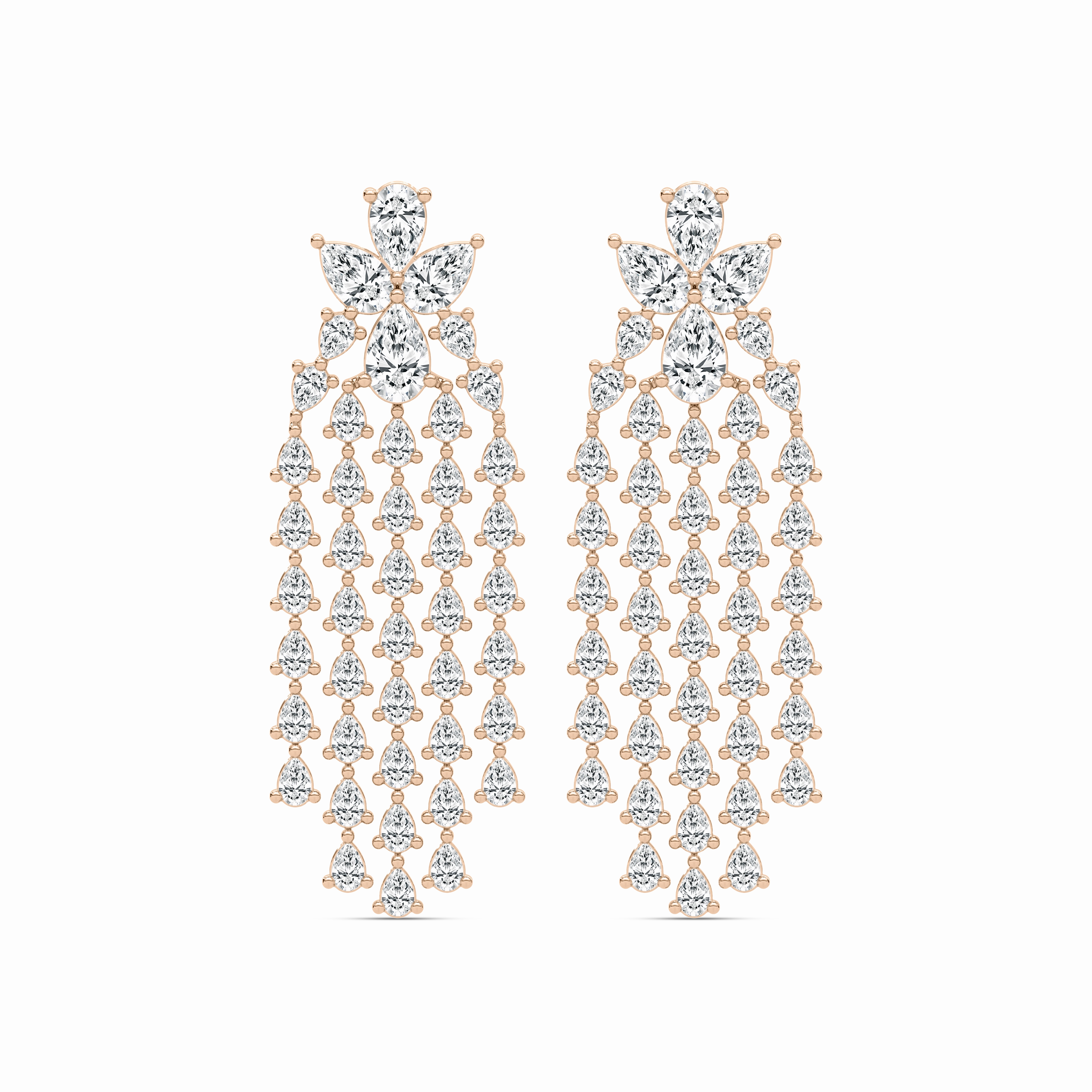 Attractive Piece 10 ?/? ctw Pear Lab Grown Diamond Chandelier Drop Earrings