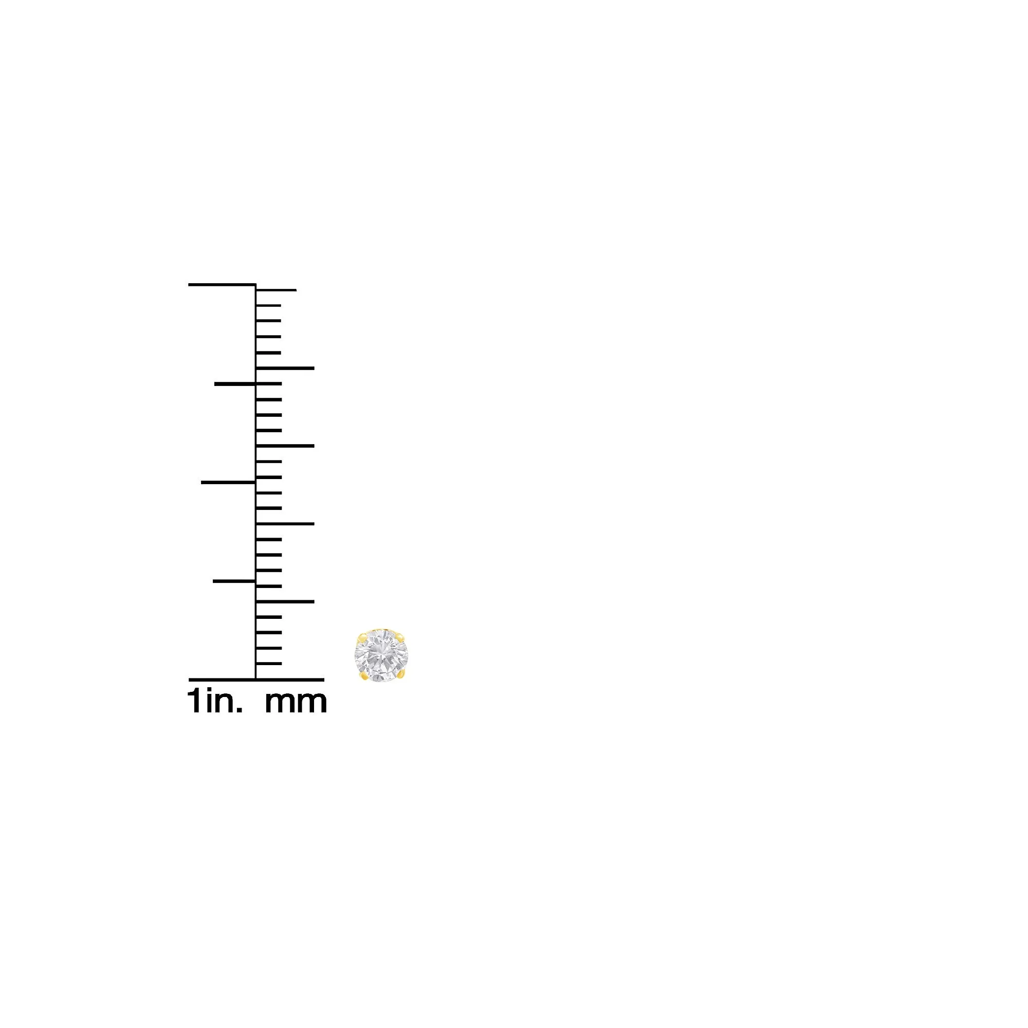 10K Yellow Gold 1/2 Cttw Round Brilliant-Cut Near Colorless Diamond Classic 4-Prong Stud Earrings