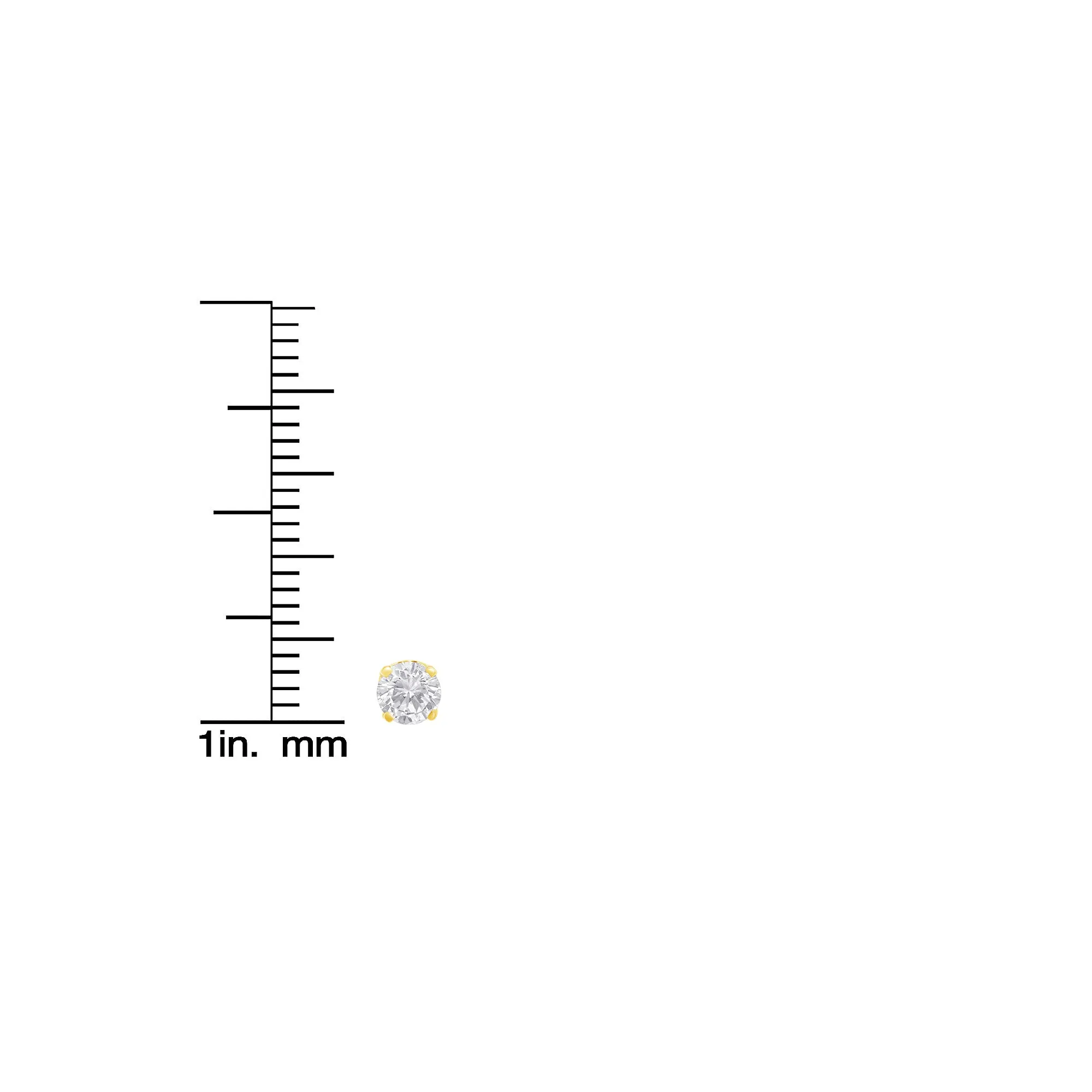 10K Yellow Gold 3/4 Cttw Round Brilliant-Cut Near Colorless Diamond Classic 4-Prong Stud Earrings