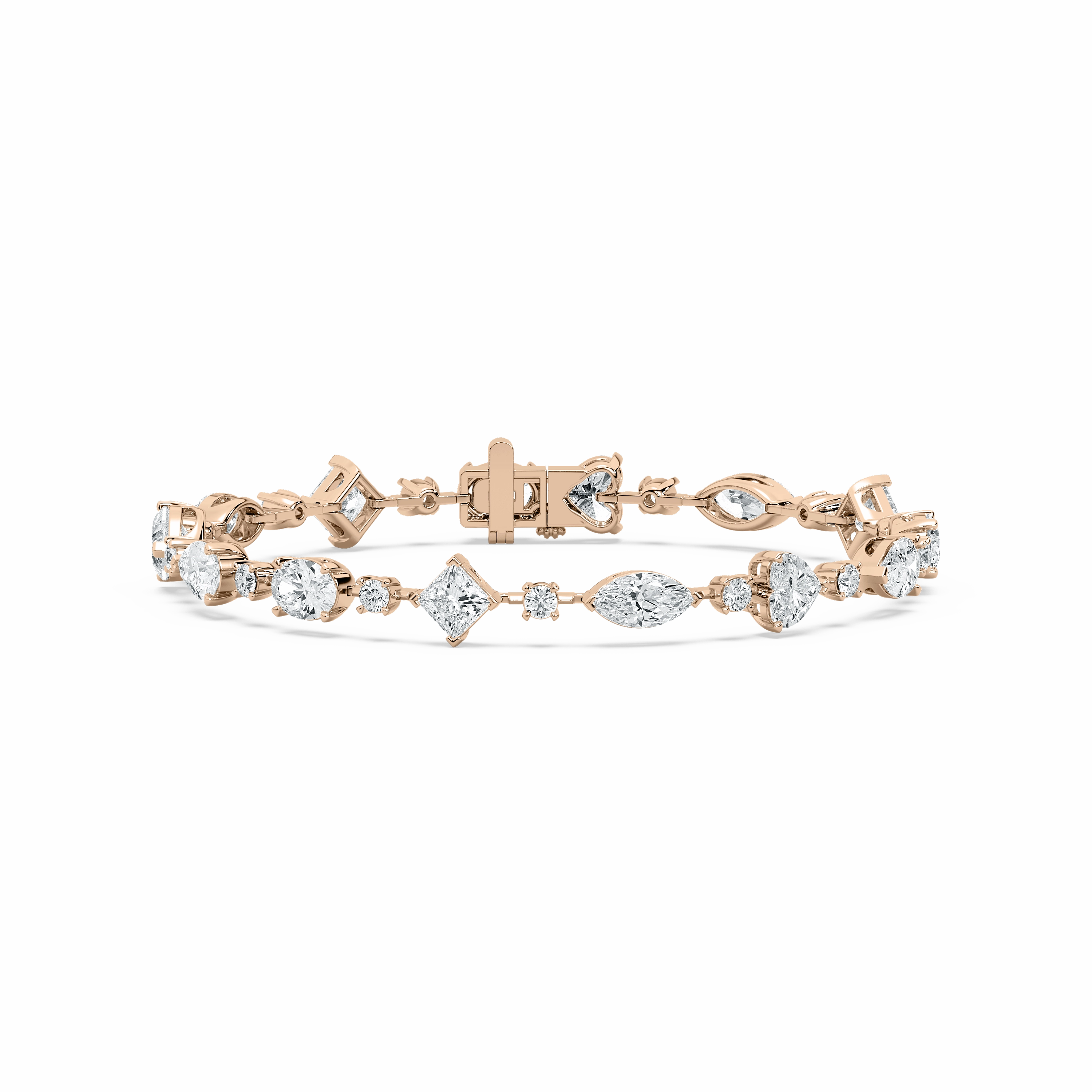 11 ??? ctw Multi Shape Lab Grown Diamond Bar Link Line Bracelet  - 7 Inches Premium Pick