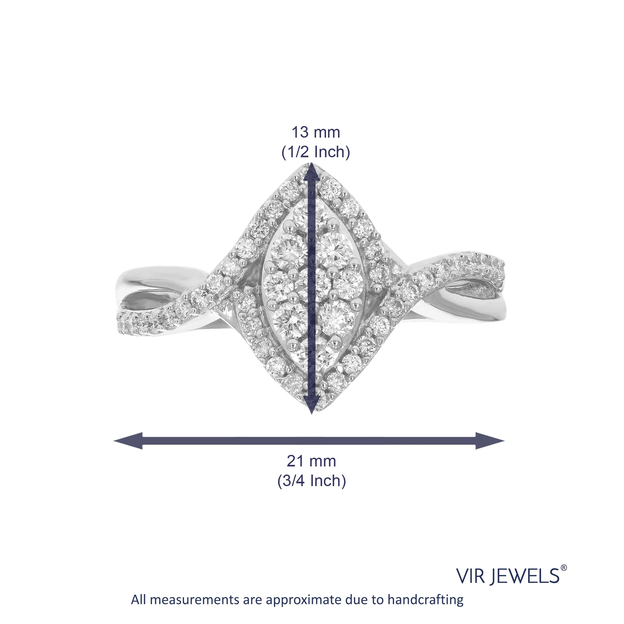 1/2 cttw Round Cut Lab Grown Diamond .925 Sterling Silver Wedding Engagement Ring