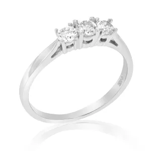 1/2 cttw Triple Diamond Engagement Ring in 14K White Gold