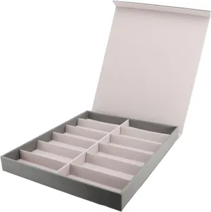 12 Slot Eyewear Case with Lid PU Leather Antidust Glasses Collector Display Sunglasses Organizer for Jewellery Watches