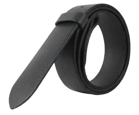 1.25 Inch (32mm) Wide Black Leather Belt Strap with Chicago Screws