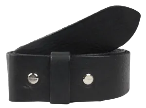 1.25 Inch (32mm) Wide Black Leather Belt Strap with Chicago Screws