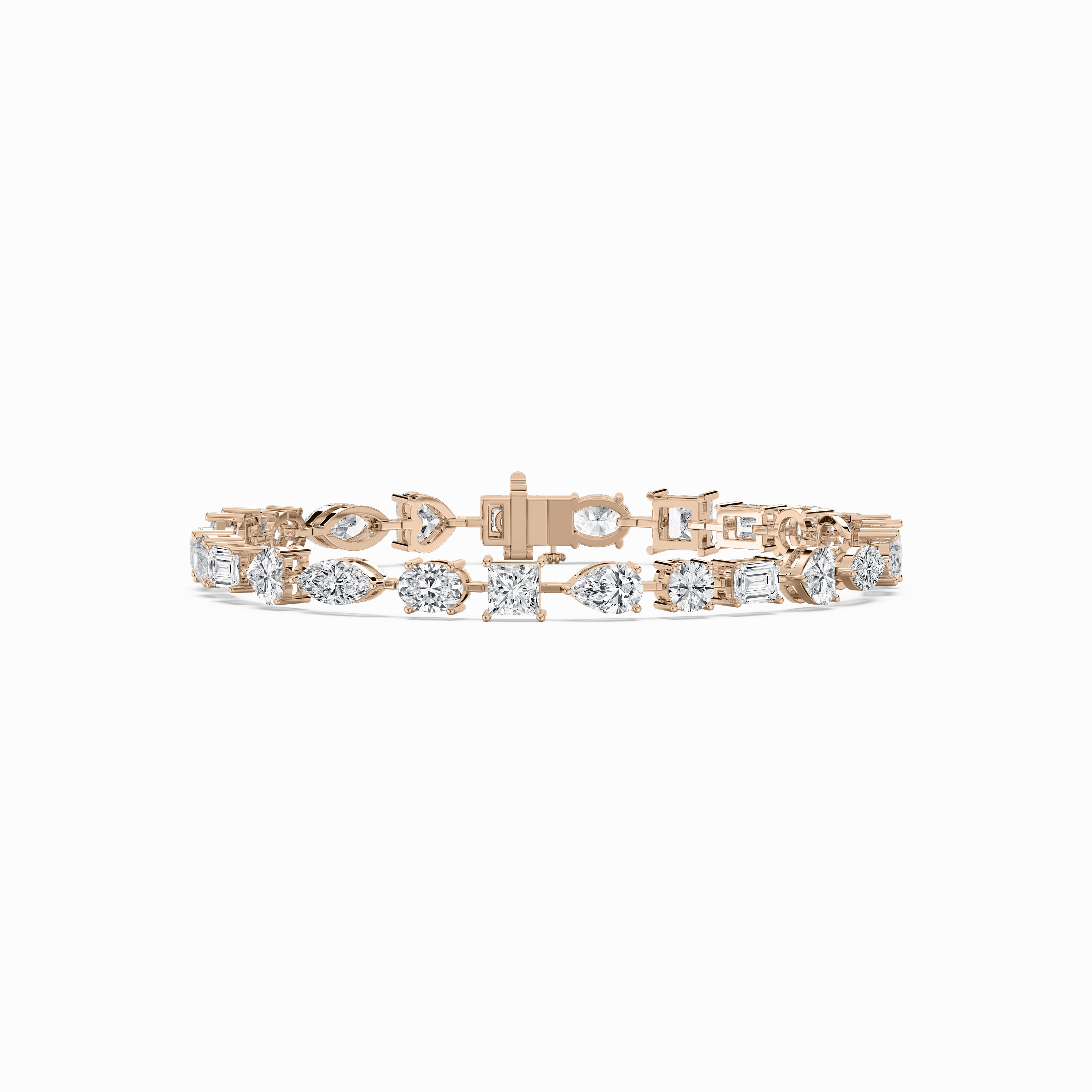 12 ctw Multi Shape Lab Grown Diamond Bar Link Line Bracelet  - 7 Inches Sculptural Elements