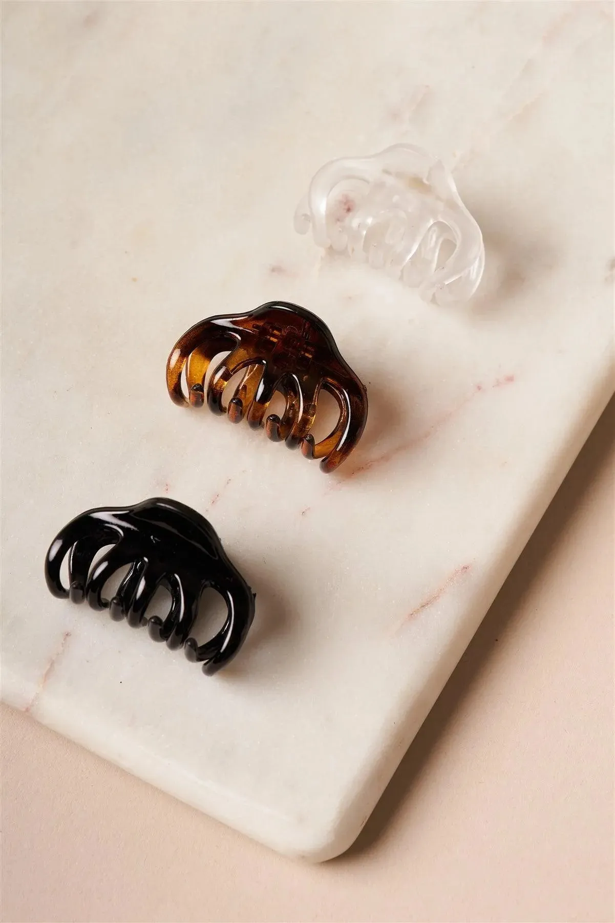 12pcs White-Brown-Black Mini Hair Claw Clips