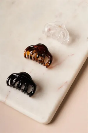 12pcs White-Brown-Black Mini Hair Claw Clips