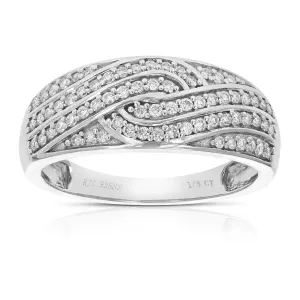 1/3 cttw Lab Grown Diamond Layer Wedding Band Sterling Silver