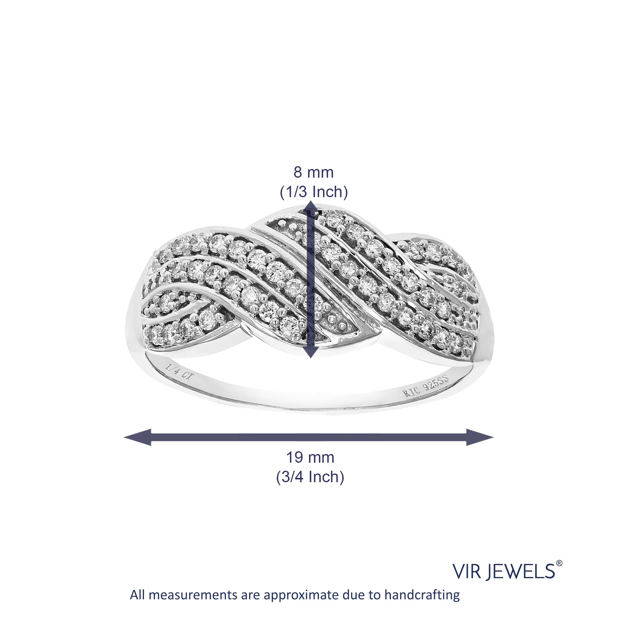 1/4 cttw Round Cut Lab Grown Diamond Engagement Ring For Women .925 Sterling Silver