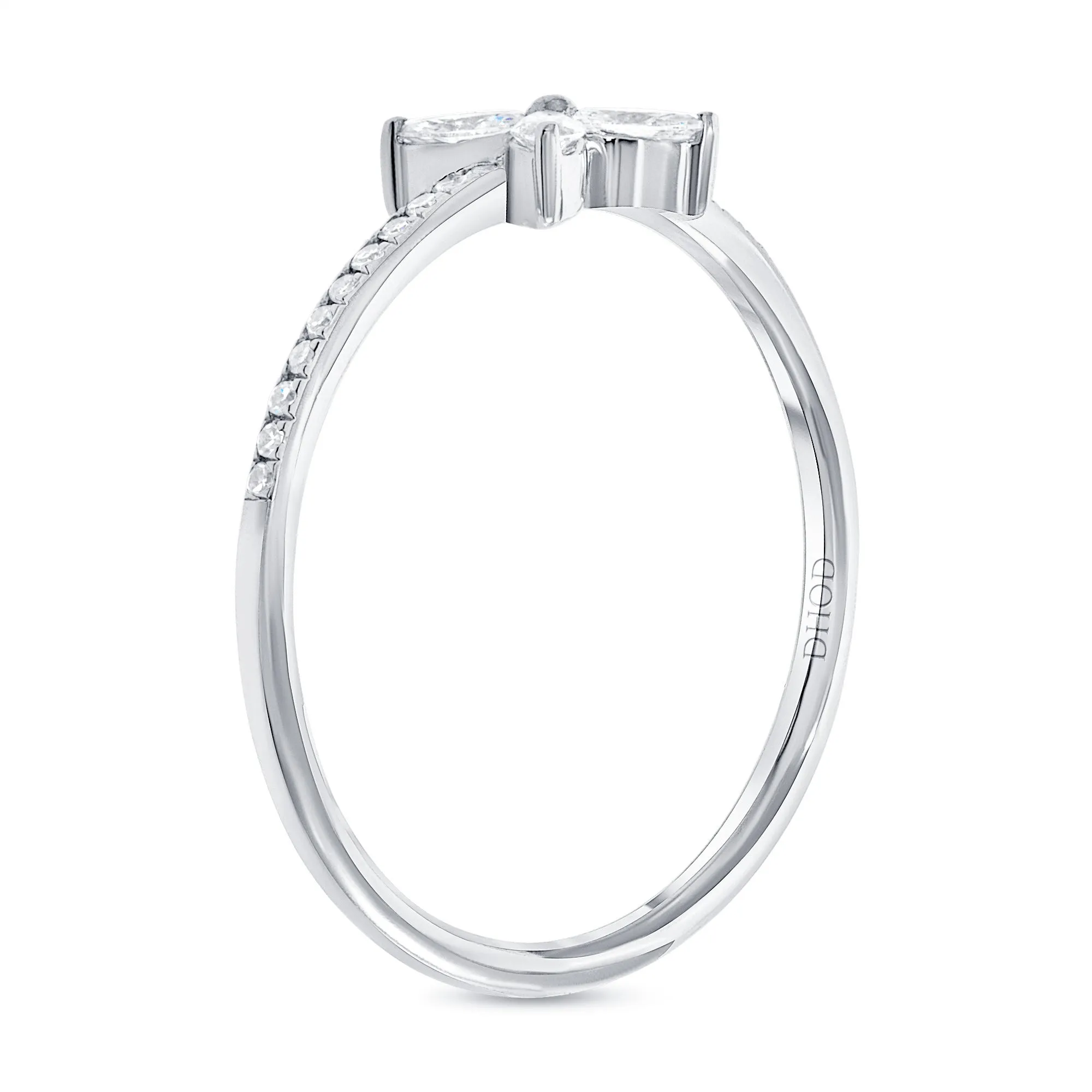 14K Gold Diamond Flower Promise Ring