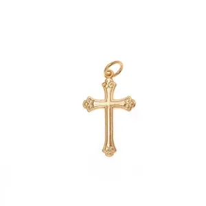 14K Gold FIlled Ornate Cross Charm Pendant 19mm (1 Piece)