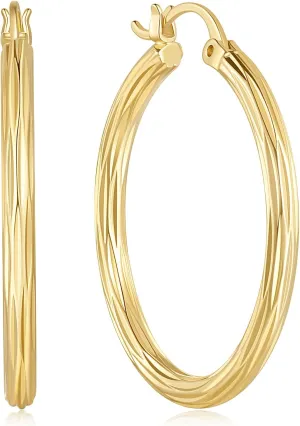 14K Gold Hoop Earrings for Women 14K Gold Earrings Beloved Click-Top Clasp Minimalist Hoop Earring Small Chunky Hoops Earring for Women 12/30mm