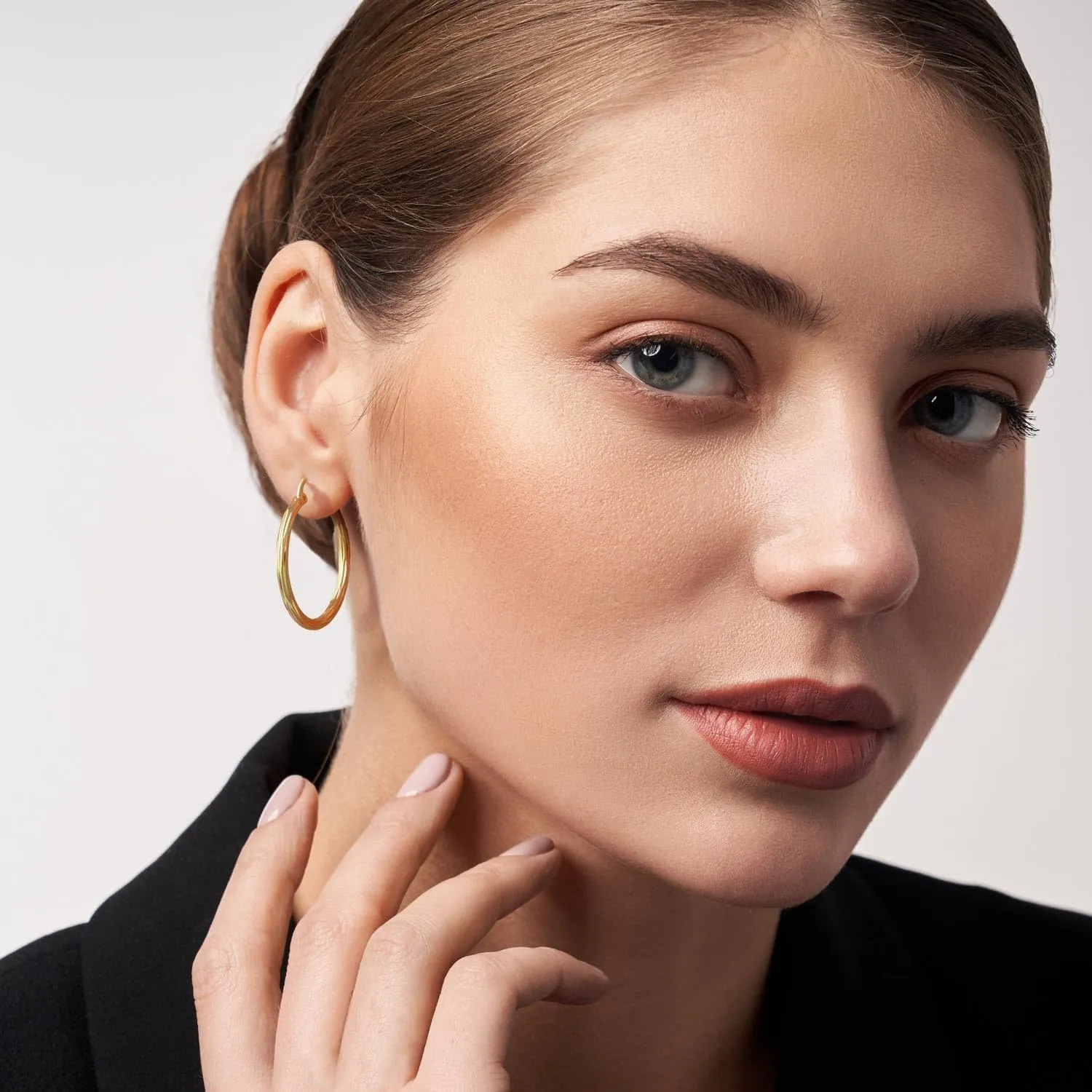 14K Gold Hoop Earrings for Women 14K Gold Earrings Beloved Click-Top Clasp Minimalist Hoop Earring Small Chunky Hoops Earring for Women 12/30mm