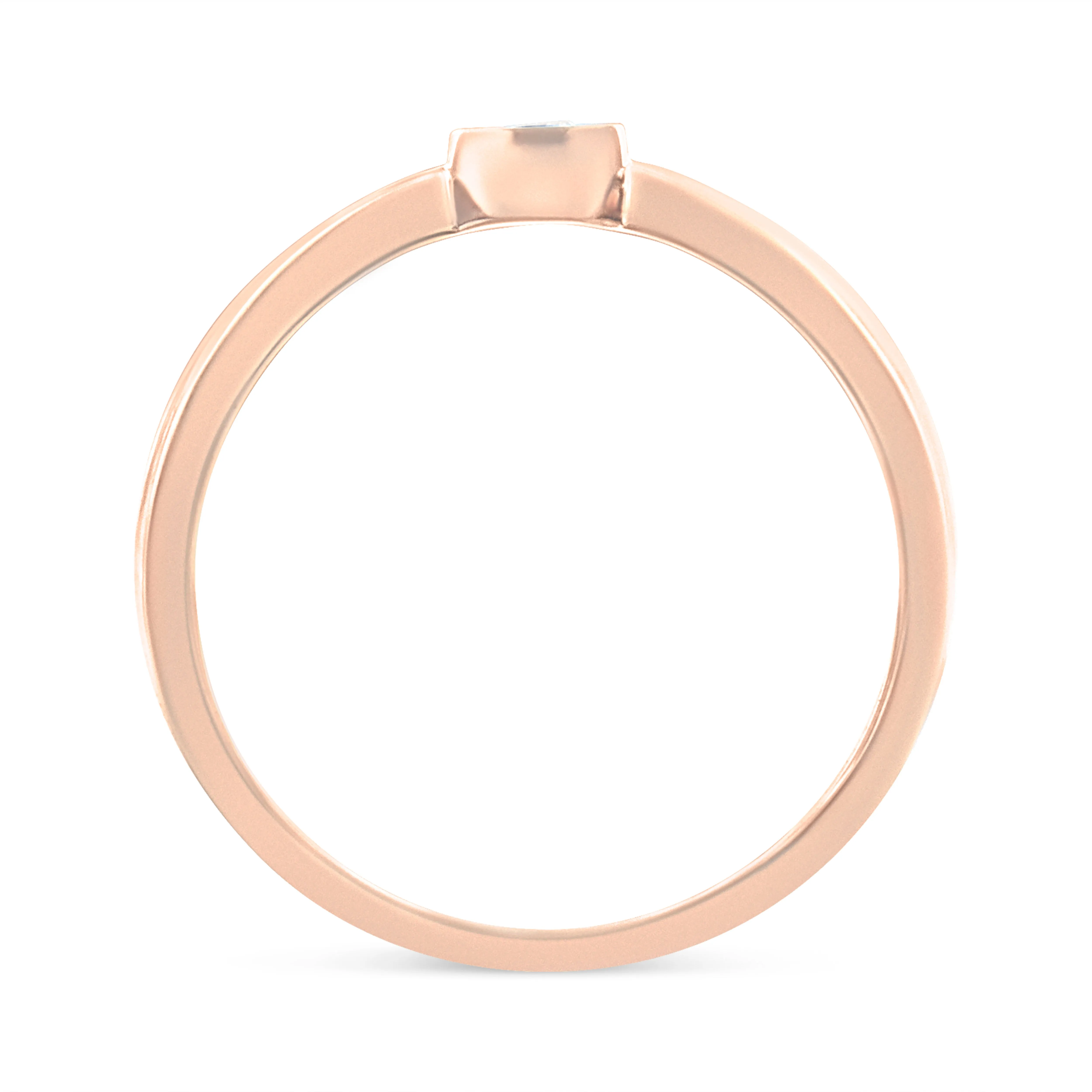 14K Rose Gold Plated .925 Sterling Silver 1/20 Cttw Miracle Set Diamond Ring