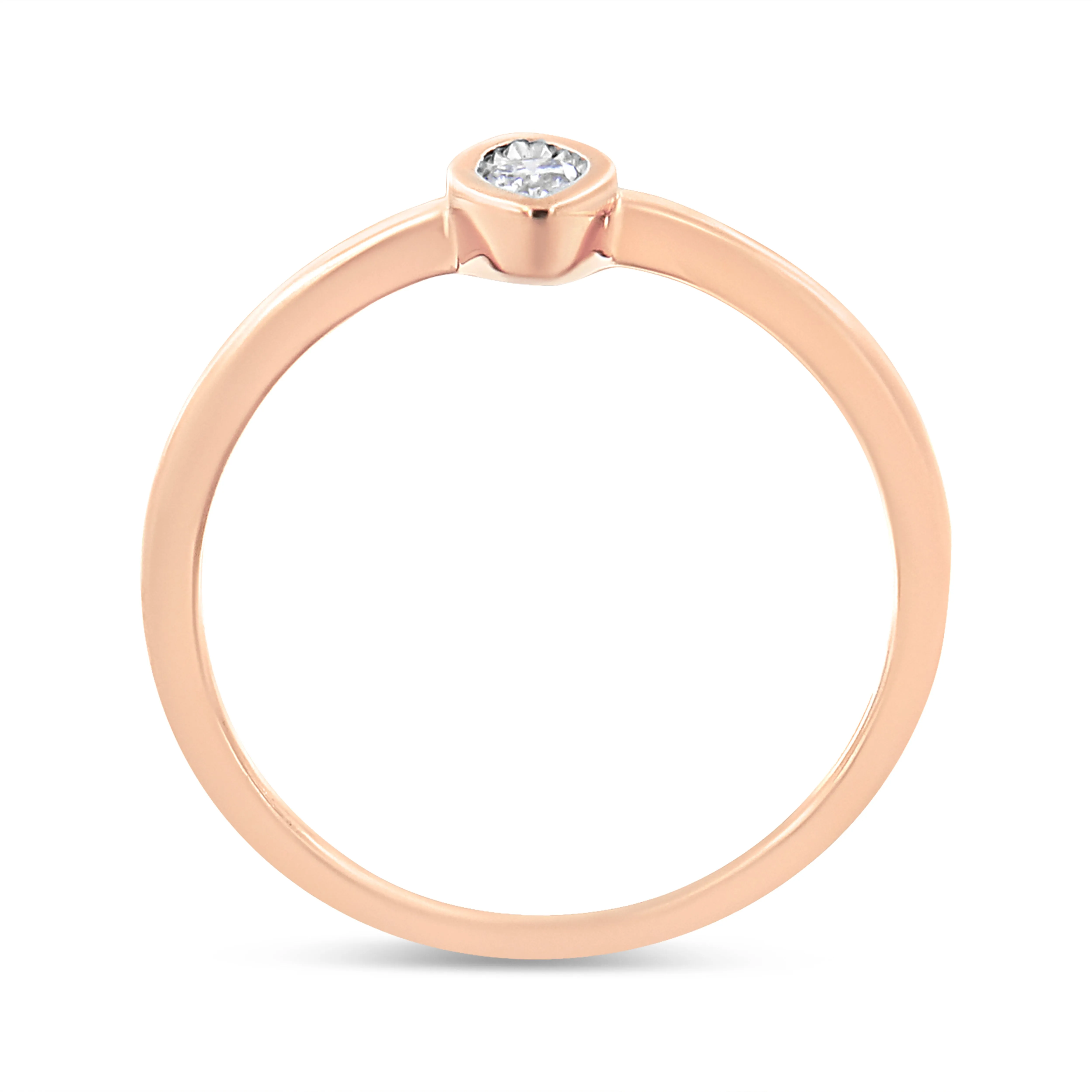 14K Rose Gold Plated .925 Sterling Silver Miracle Set Diamond Accent Pear Shape Promise Ring