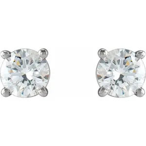 14K White Gold Stud Earrings | 0.52 TW Round G/H SI2 Natural Diamonds