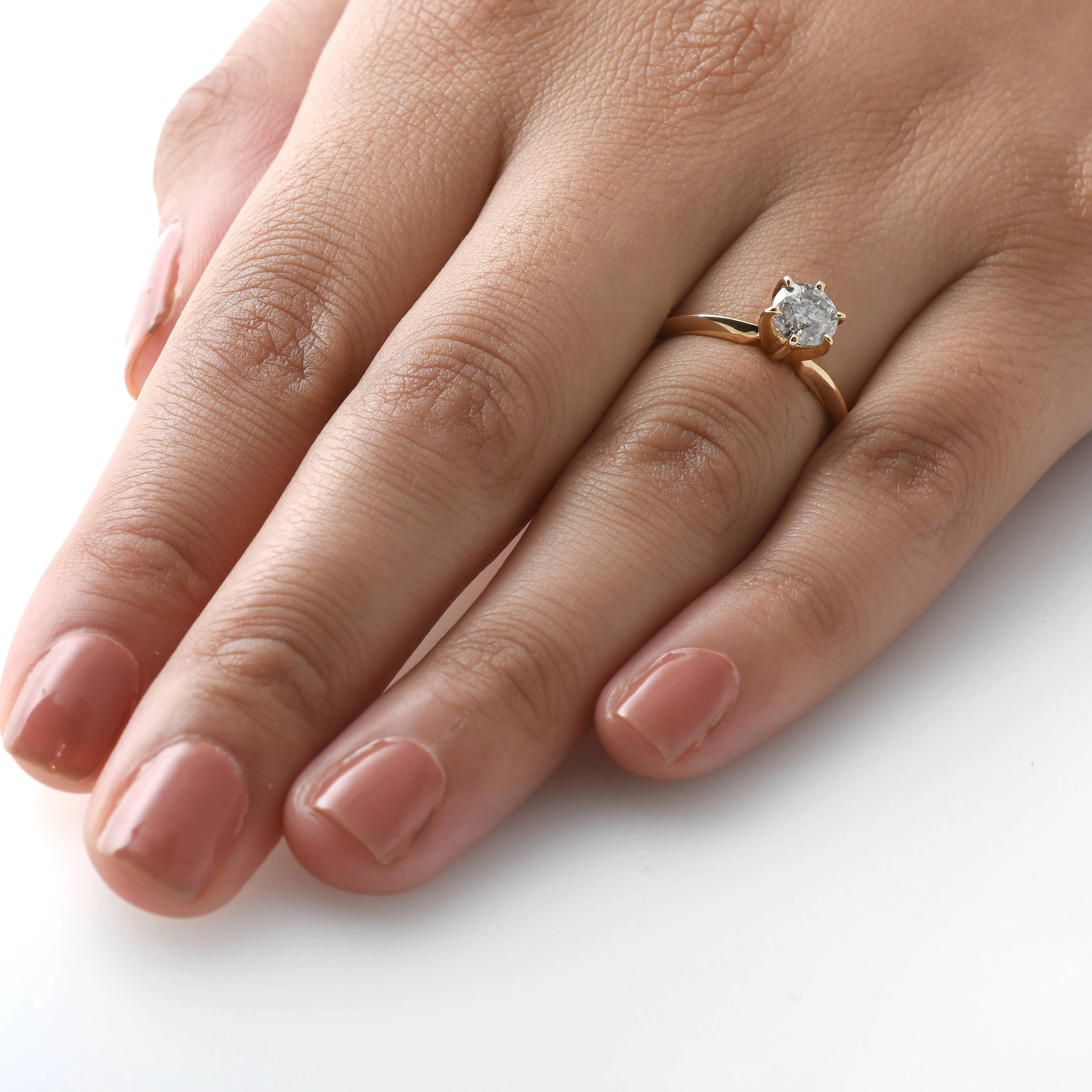 14k Yellow Gold 1ct Round Solitaire Diamond Engagement Ring