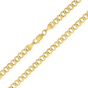 14K Yellow Gold 4.4Mm Oval Curb Chain With Lobster Clasp - 18 Inch