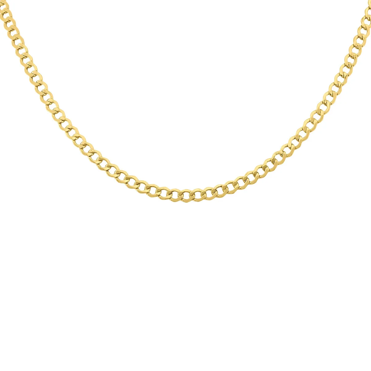 14K Yellow Gold 4.4Mm Oval Curb Chain With Lobster Clasp - 18 Inch