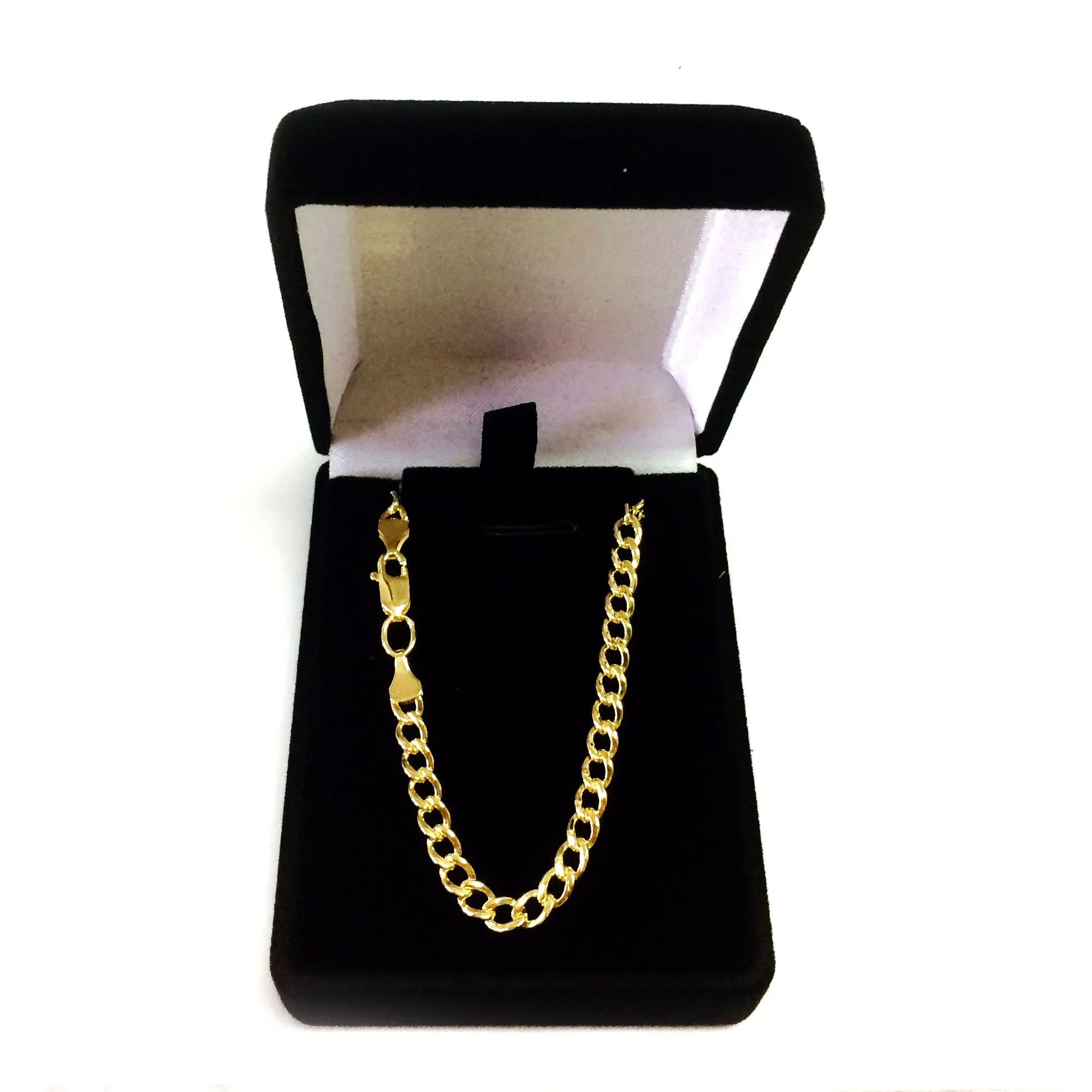 14K Yellow Gold Filled Solid Curb Chain Necklace, 3.6mm Wide