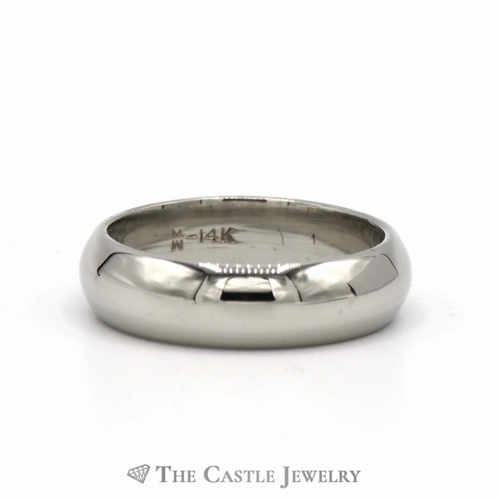 14k White Gold 6mm Polished Wedding Band Size 9.5 Ceremonial Purpose