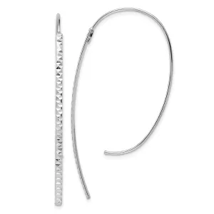 14KT White Gold 55X27MM Diamond-cut Threader Earrings