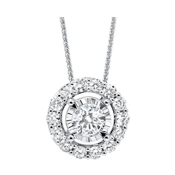 14KT White Gold & Diamond Classic Book Tru Reflection Neckwear Pendant  - 3/4 ctw