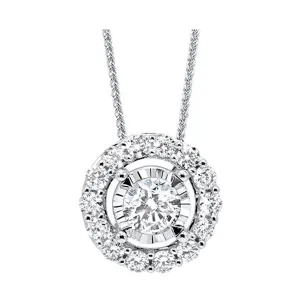 14KT White Gold & Diamond Classic Book Tru Reflection Neckwear Pendant  - 3/4 ctw
